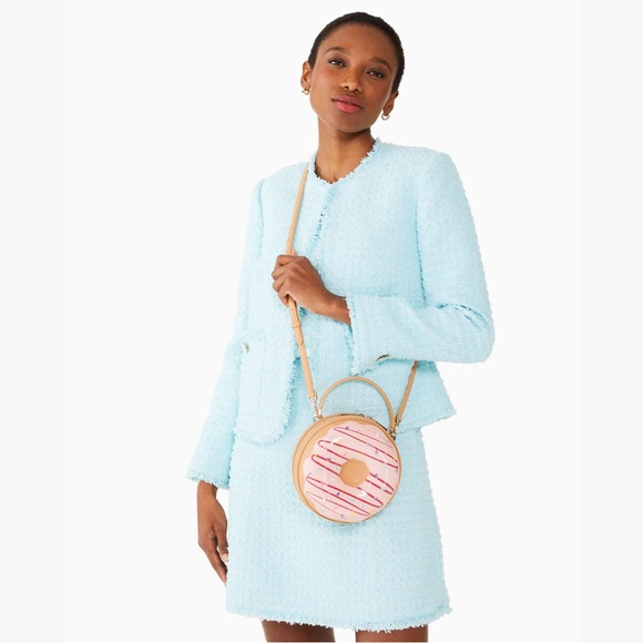 Coffee Donut Pattern Print Crossbody Bags